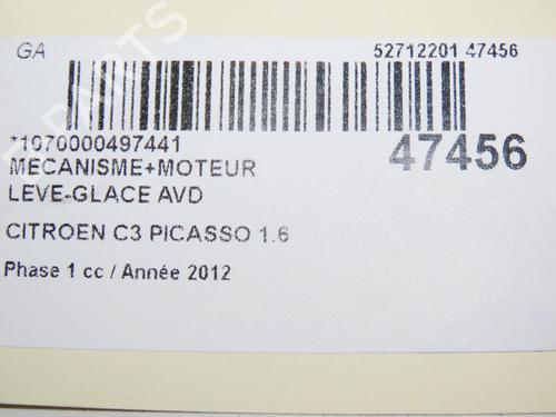 Front right window mechanism CITROËN C3 Picasso (SH_) 1.6 HDI 90 | BP28968445C23