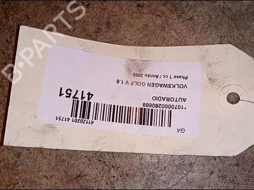 Used Radio VW GOLF V (1K1) 1.6 (102 hp) 9614110