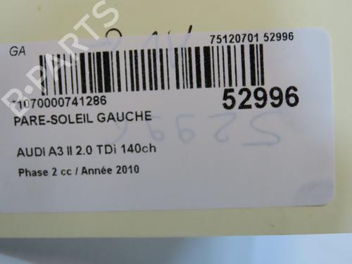 Used Left sun visor Left sun visor AUDI A3 Sportback (8PA) 2.0 TDI 16V (140 hp) 33711734 33711734