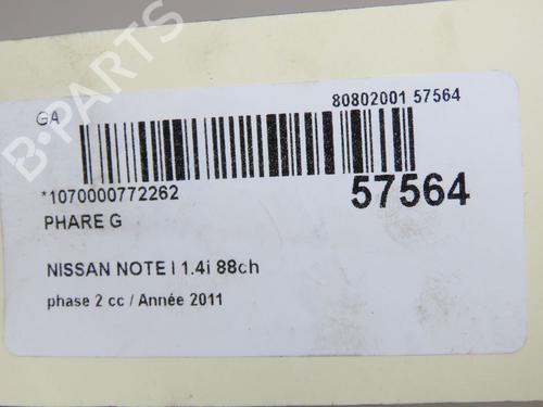 Left headlight NISSAN NOTE (E11, NE11) 1.4 | BP36819940C28 - Image 4