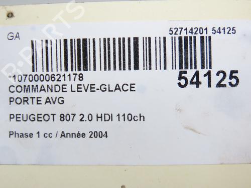 Left front window switch PEUGEOT 807 (EB_) 2.0 HDi | BP30556767I27