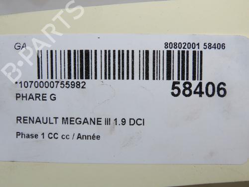 Left headlight RENAULT MEGANE CC (EZ0/1_) 1.9 dCi (EZ0J, EZ1S) | BP36444486C28 - Image 6