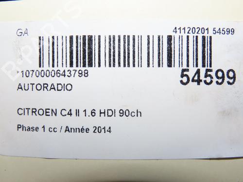 Radio CITROËN C4 II (NC_) 1.6 HDi 90 | BP28968076E6 - Image 2