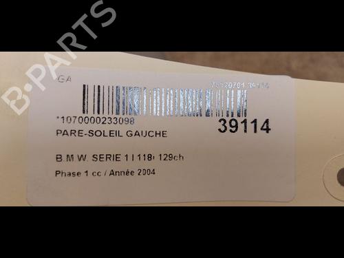 Used Left sun visor BMW 1 (E87) 118 d (122 hp) 9614855