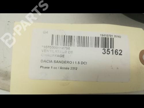 Heater blower motor DACIA SANDERO 1.5 dCi | BP9598022M62 