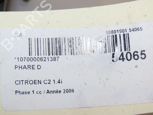 Used Right headlight CITROËN C2 (JM_) 1.4 (73 hp) 29196028