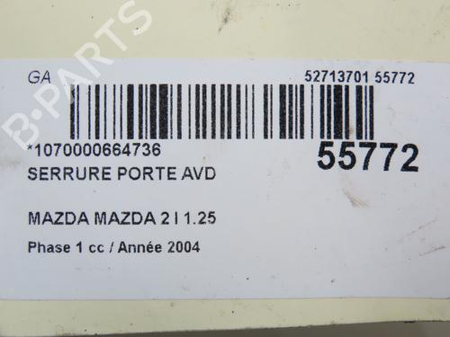 Højre fortil lås MAZDA 2 (DY) 1.2 (DY3W) (75 hp) 30978872