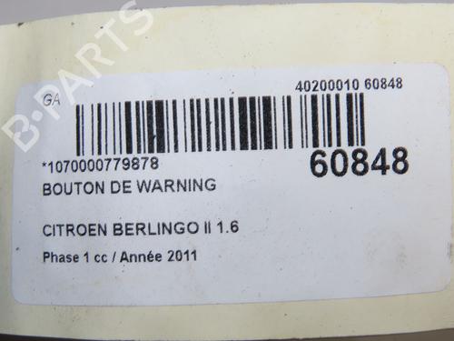 Warning switch CITROËN BERLINGO Box Body/MPV (B9) 1.6 HDi 90 16V | BP38571196I22 - Image 5