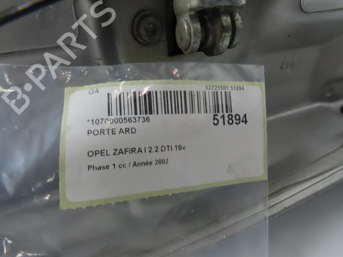 Right rear door OPEL ZAFIRA A MPV (T98) 2.2 DTI 16V (F75) | BP28968966C5 