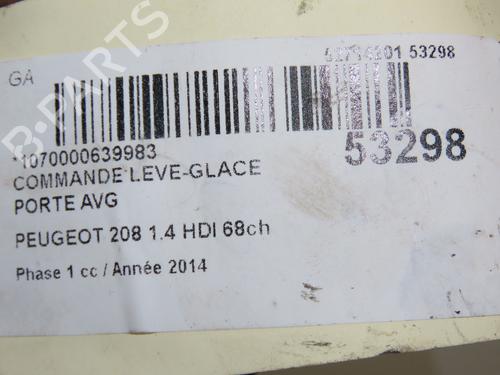 Used Left front window switch PEUGEOT 208 I (CA_, CC_) 1.4 HDi (68 hp) 31077357