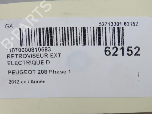 right-mirror-peugeot-208-i-ca_-cc_-2012-2013-2014-2015-2016-2017-2018-2019-2020-2021-40437934 main image