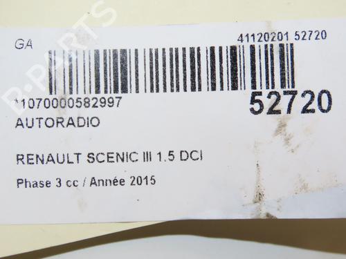 Radio RENAULT SCÉNIC III (JZ0/1_) 1.5 dCi | BP28830577E6