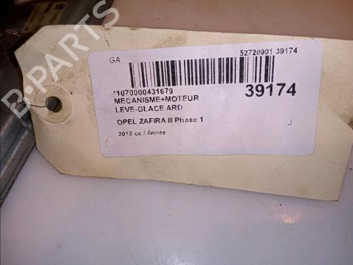 Used Rear right window mechanism OPEL ZAFIRA TOURER C (P12) 1.4 (75) (140 hp) 12262536