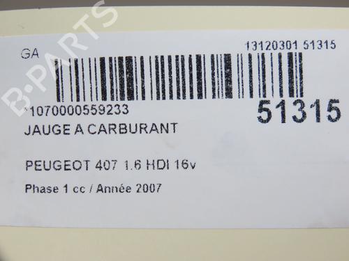 Used Fuel pump PEUGEOT 407 (6D_) 1.6 HDi 110 (6D9HZC, 6D9HYC) (109 hp) 26404301