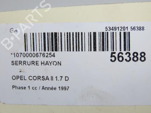 Used Tailgate lock Tailgate lock OPEL CORSA B (S93) 1.7 D (F08, F68, M68) (60 hp) 33998892 33998892