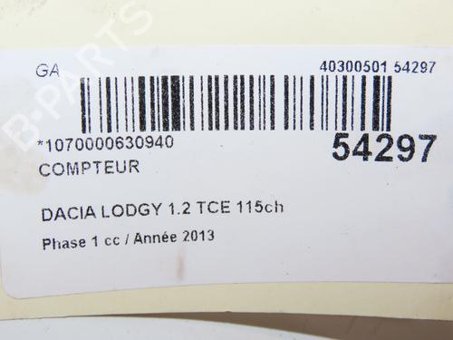 Instrument cluster DACIA LODGY (JS_) 1.2 TCe (JSAY, JSM0) | BP28968018C47 