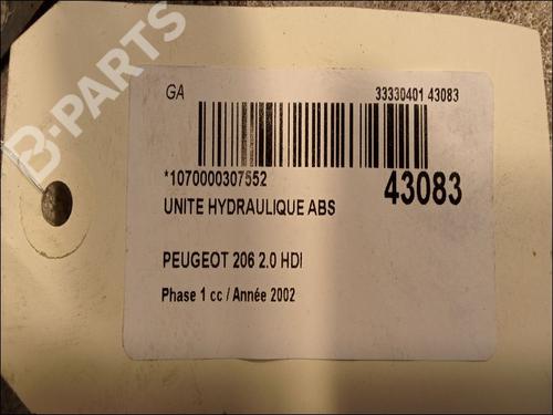 ABS pump PEUGEOT 206 Hatchback (2A/C) 2.0 HDI 90 | BP9617148M43 