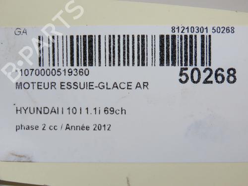 Rear wiper motor HYUNDAI i10 I (PA) 1.1 | BP23064728M102 