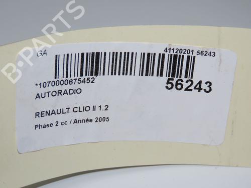 Used Radio Radio RENAULT CLIO II (BB_, CB_) 1.2 (BB0A, BB0F, BB10, BB1K, BB28, BB2D, BB2H, CB0A,... (58 hp) 33249653 33249653
