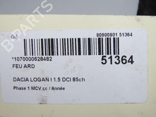 Used Right taillight Right taillight DACIA LOGAN MCV (KS_) 1.5 dCi (KS0W) (86 hp) 33279351 33279351