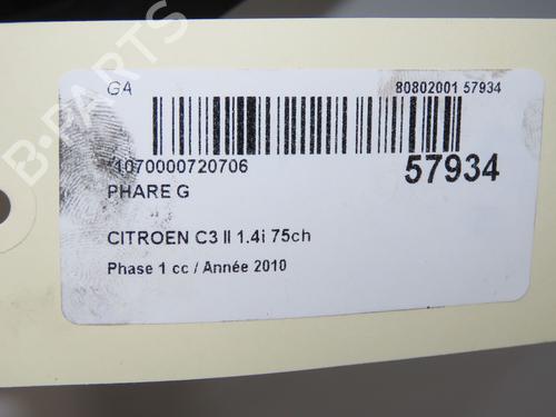 Left headlight CITROËN C3 II (SC_) 1.4 | BP33711745C28  - Image 5
