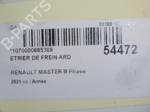 Used Right rear brake caliper Right rear brake caliper RENAULT MASTER III Van (FV) 2.3 dCi 180 FWD (FV04, FV07) (179 hp) 30630858 30630858