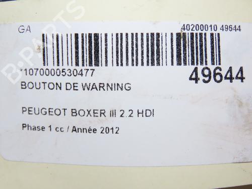 Warning switch PEUGEOT BOXER Van 2.2 HDi 120 | BP28967777I22 