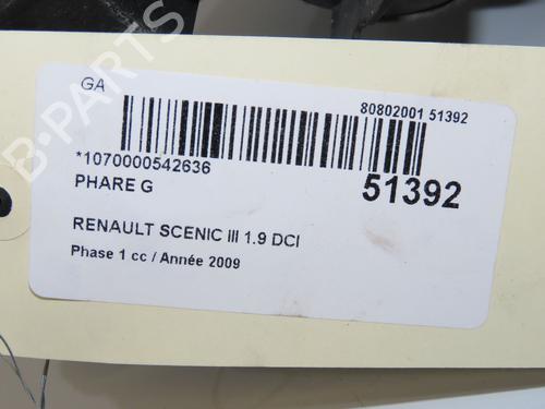 Used Left headlight Left headlight RENAULT SCÉNIC III (JZ0/1_) 1.9 dCi (JZ0J, JZ1J, JZ1K, JZ1S) (131 hp) 33279348 33279348