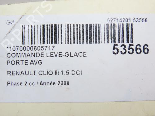 Used Left front window switch RENAULT CLIO III (BR0/1, CR0/1) 1.5 dCi (BR17, CR17) (86 hp) 28831744