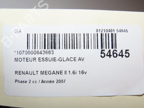 Front wiper motor RENAULT MEGANE II (BM0/1_, CM0/1_) 1.6 16V | BP29469797M29 
