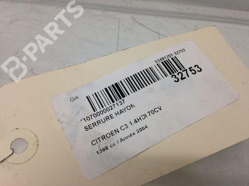 Tailgate lock CITROËN C3 I (FC_, FN_) 1.4 HDi | BP9592918C101 