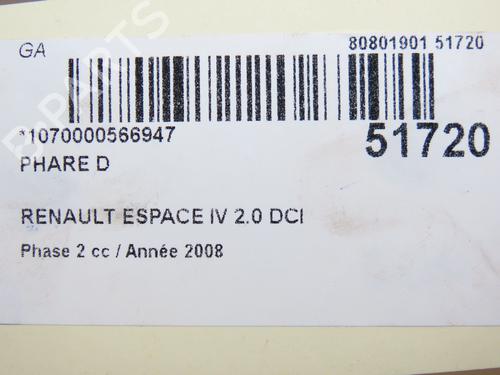 Right headlight RENAULT ESPACE IV (JK0/1_) 2.0 dCi (JK01, JK02, JK1J, JK1K, JK1H) | BP28802239C29 - Image 5
