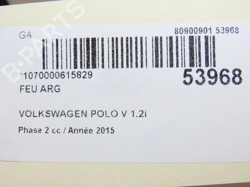 Used Left taillight VW POLO V (6R1, 6C1) 1.2 TSI 16V (90 hp) 28802323