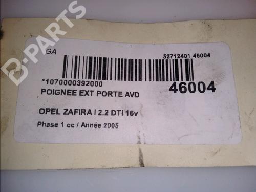Front right exterior door handle OPEL ZAFIRA A MPV (T98) 2.2 DTI 16V (F75) | BP11102310C129 