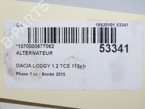 Used Alternator Alternator DACIA LODGY (JS_) 1.2 TCe (JSAY, JSM0) (115 hp) 33188152 33188152