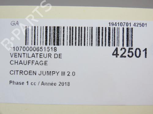 Used Heater blower motor CITROËN JUMPY III Van (V_) 2.0 BlueHDi 120 (122 hp) 31120146
