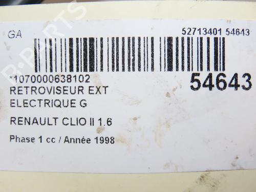 Left mirror RENAULT CLIO II (BB_, CB_) 1.6 (B/CB0D, BB00) | BP29294202C26 