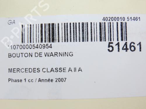 Warning switch MERCEDES-BENZ A-CLASS (W169) A 180 CDI (169.007, 169.307) | BP20340079I22 