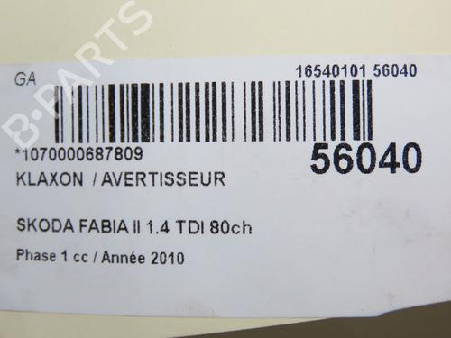 Horn SKODA FABIA II (542) 1.4 TDI | BP30824894E13