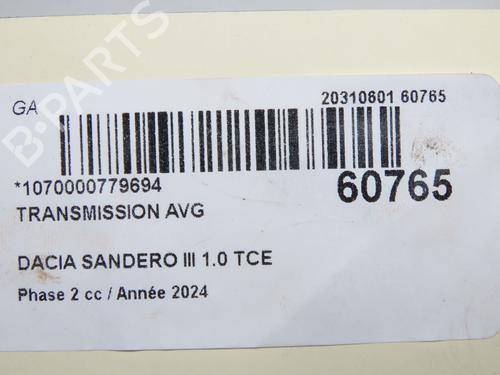 Left front driveshaft DACIA SANDERO III 1.0 TCe 90 | BP38527430M38 - Image 5