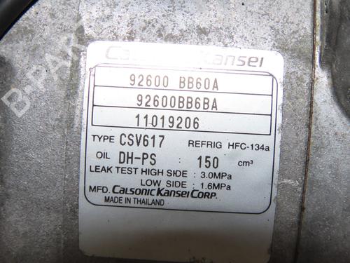 AC compressor NISSAN QASHQAI I (J10, NJ10) 1.6 dCi | BP31120115M34 