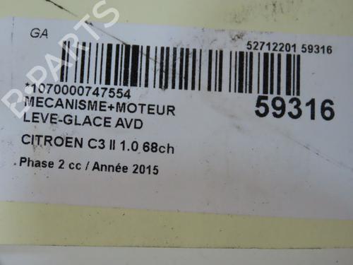 Used Front right window mechanism Front right window mechanism CITROËN JUMPY II Van 1.6 HDi 90 16V (90 hp) 36494872 36494872