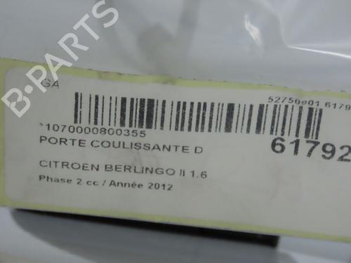 Used Right slide door Right slide door CITROËN BERLINGO Box Body/MPV (B9) 1.6 HDi / BlueHDi 75 (75 hp) 39698967 39698967