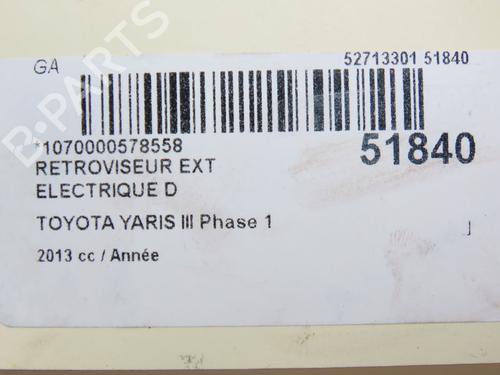 Right mirror TOYOTA YARIS (_P13_) 1.5 Hybrid (NHP130_, NHP130) | BP28968632C27 