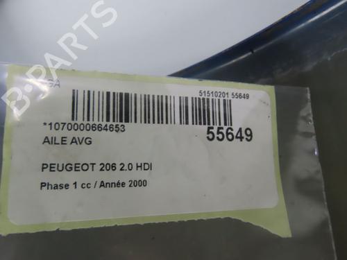 Used Left front fenders PEUGEOT 206 Hatchback (2A/C) 2.0 HDI 90 (90 hp) 32377383
