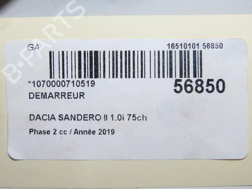 Starter DACIA SANDERO II 1.0 SCe 75 (B8JC, B8JD, B8NC) | BP32377292M8 - Image 7