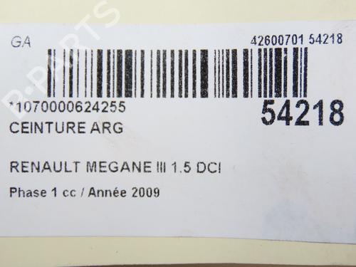 Rear left belt tensioner RENAULT MEGANE III Hatchback (BZ0/1_, B3_) 1.5 dCi | BP28968180C89 