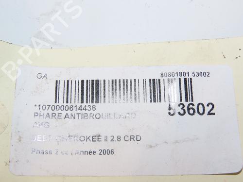 Left front fog light JEEP CHEROKEE (KJ) 2.8 CRD 4x4 | BP29415187C30 