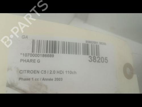 Left headlight CITROËN C5 I (DC_) 2.0 HDi (DCRHZB, DCRHZE) | BP9603093C28