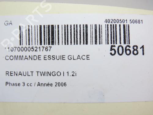 Rattstammestilk RENAULT TWINGO I (C06_) 1.2 16V (C06C, C06D, C06K) (75 hp) 28801749